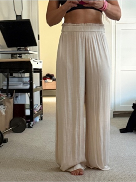 Zara Pants - Zara Cream Wide Leg Palazzo Pants